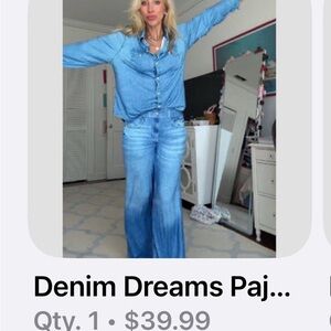 Blue Denim Pajama Set